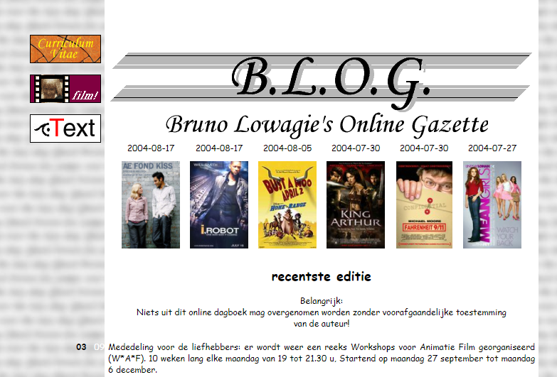 screenshot lowagie.com website 2014