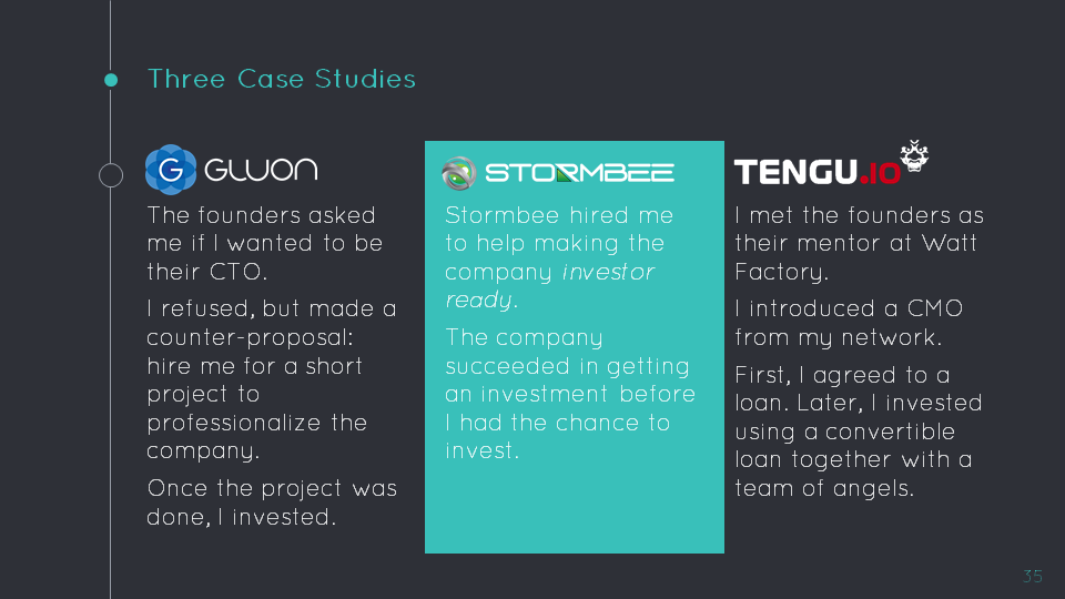 Start-Up Valuation: case study 2, Stormbee
