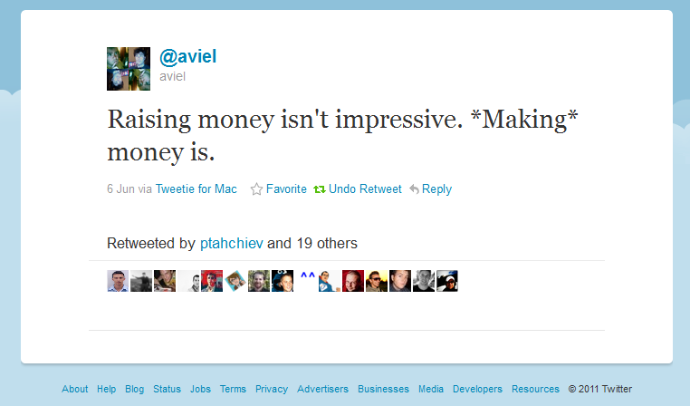 Tweet about making money