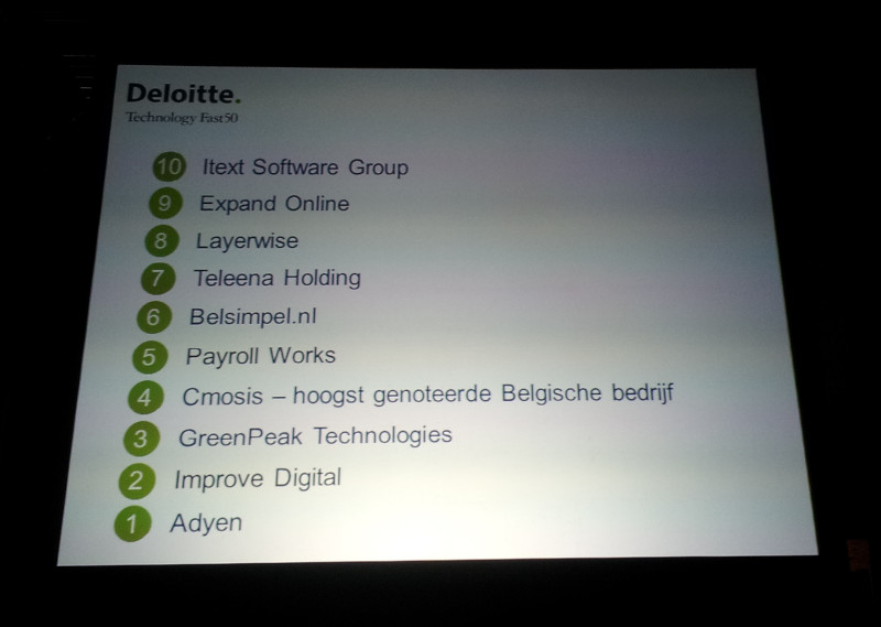 Deloitte Technology Fast 50 Benelux 2013 top 10