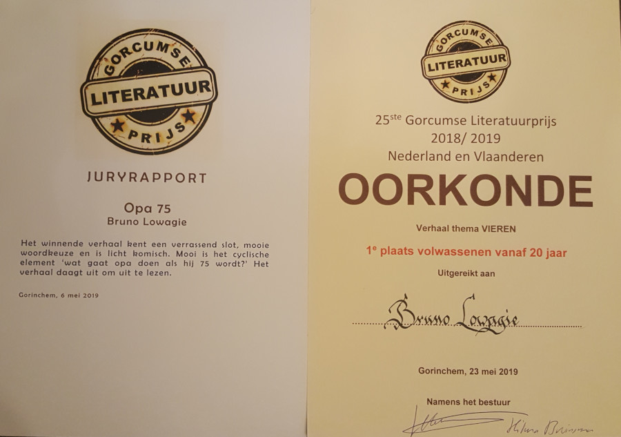 Winner Literary Prize City of Gorcum (Gorinchem)