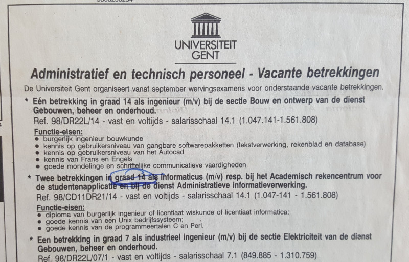 Job Advertisement Ghent University