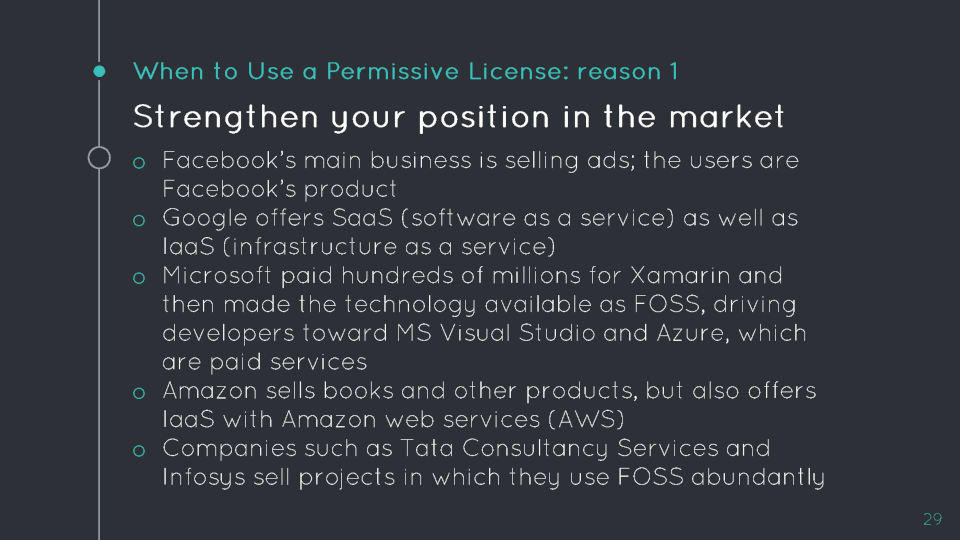 Open Source Survival: When to Use a Permissive License: reason 1